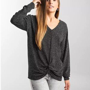 NWT Willow & Root metallic twisted front top